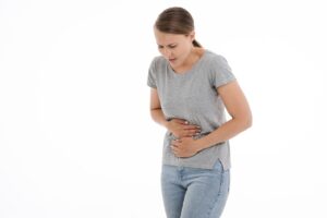 woman with stomach pain