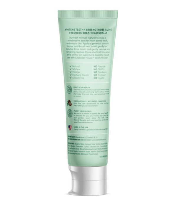 adult mint charcoal toothpaste back