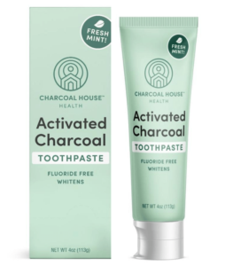 adult mint charcoal toothpaste with box
